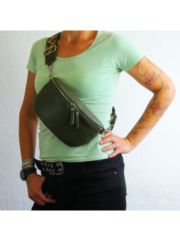 Toscanto Leder Gürteltasche Toscanto Tasche grün, mehrfarbig ca. 25cm