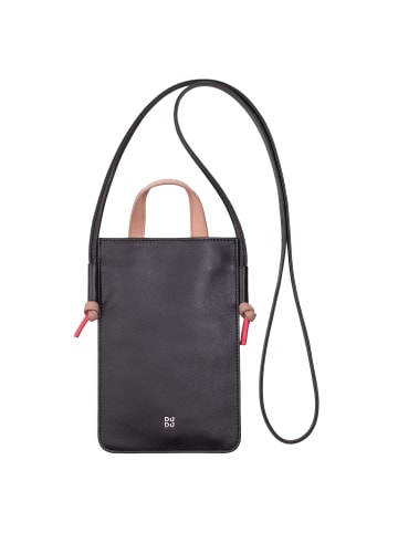 DuDu Faro Handytasche Leder 13 cm in schwarz rose
