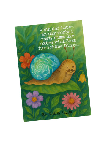 Mr. & Mrs. Panda Postkarte Schnecke Sir Design mit Spruch in Weiß