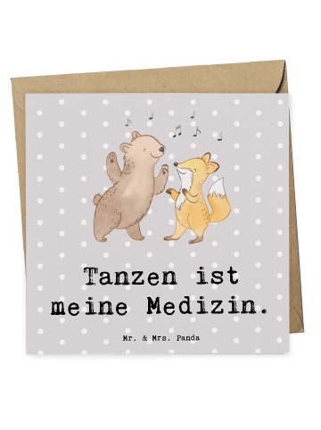 Mr. & Mrs. Panda Deluxe Karte Hase Tanzen mit Spruch in Grau Pastell