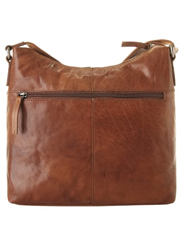 SPIKES & SPARROW Umhängetasche echt Leder in cognac