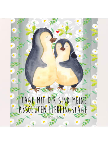 Mr. & Mrs. Panda Deko Laterne Pinguin umarmen mit Spruch in Transparent