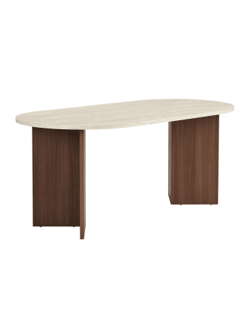 CALICOSY Esstisch SABLE in Travertin - (W) 180  x (H) 75  x (L) 89,5  cm