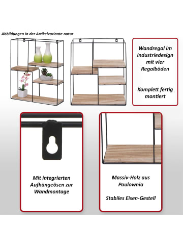 MCW Wandregal K76 4 Regalböden, Natur