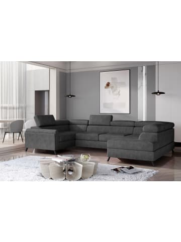 MF Design Esco Recamiere Rechts in Anthrazit -  (L) 200 x (B) 336 x (H) 92 cm