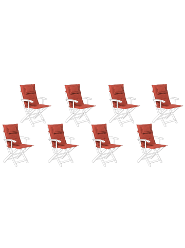 Beliani 8er-Set Auflagen MAUI in Rot