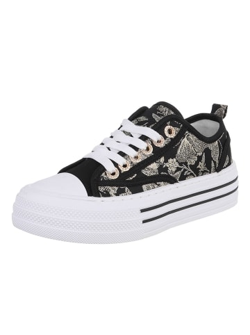 Ital-Design Freizeitschuh in Schwarz und Gold