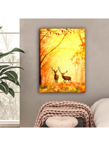 MuchoWow Leinwand Bilder Herbsthirsche