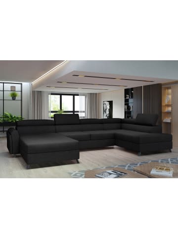 MF Design Joseppe Recamiere Rechts in Schwarz -  (L) 200 x (B) 360 x (H) 92 cm