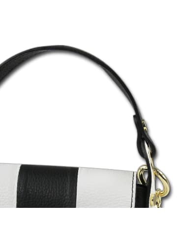 Toscanto Leder Umhängetasche Toscanto Tasche schwarz, weiß ca. 19cm