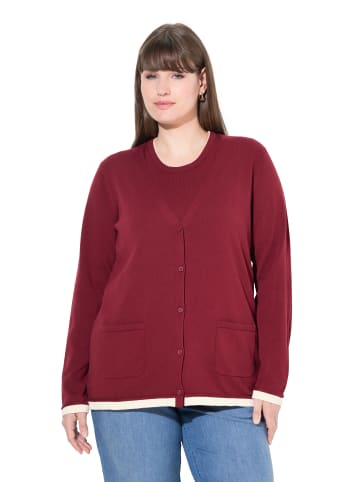 Ulla Popken Strickjacke in dunkel kirschrot
