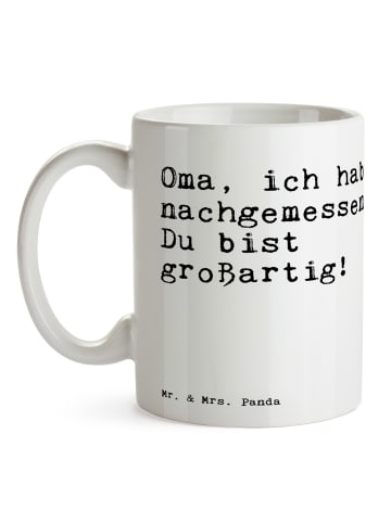 Mr. & Mrs. Panda Motivtasse Oma, ich habe nachgemessen.... mit S... in Weiß