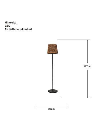 STAR Trading LED Solar-Stehlampe ,Cesta', Wasserhyazinthen-Optik, Dämmerungssensor,