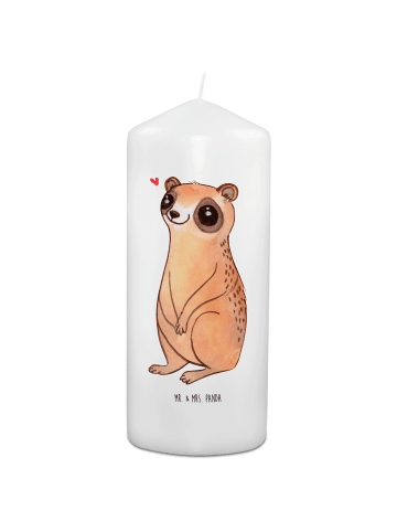 Mr. & Mrs. Panda Kerze Plumplori Glücklich ohne Spruch in Weiß