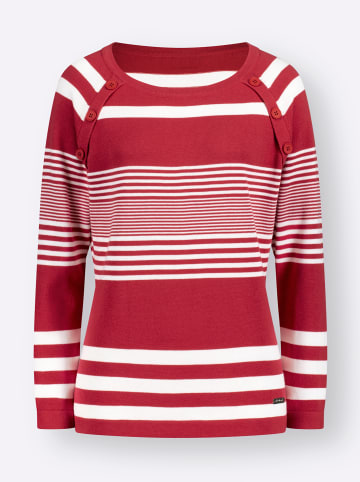 WITT WEIDEN Pullover in erdbeere-weiß-gestreift