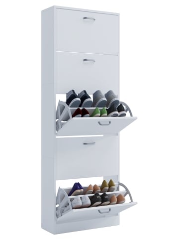 ebuy24 Schuhschrank Sipos Weiß 59 x 22 cm