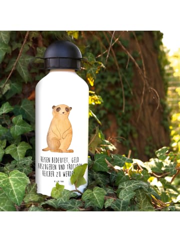 Mr. & Mrs. Panda Kindertrinkflasche Erdmännchen mit Spruch in Weiß