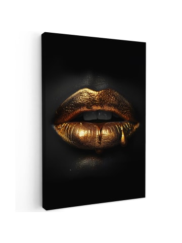 MuchoWow Leinwand bilder Goldene Lippen (BxH)