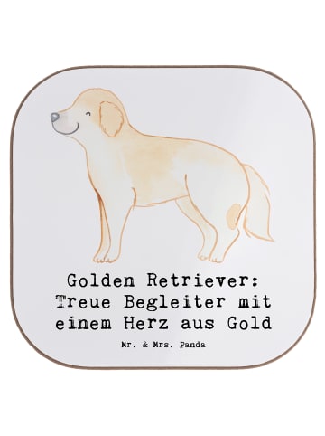 Mr. & Mrs. Panda Tassenuntersetzer Golden Retriever Freund mit S... in Weiß