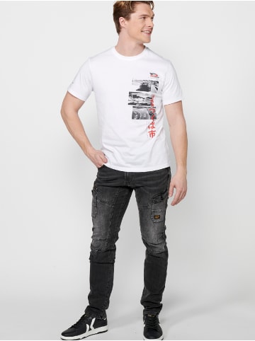 KOROSHI Kurzarm T-Shirt in weiß