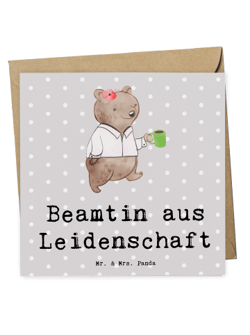 Mr. & Mrs. Panda Einladungskarte Beamtin Leidenschaft mit Spruch in Grau Pastell