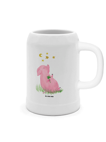 Mr. & Mrs. Panda Krug Schwein Glück ohne Spruch in Weiß