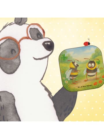 Mr. & Mrs. Panda Untersetzer Glas Bienen Paar Design ohne Spruch in Weiß