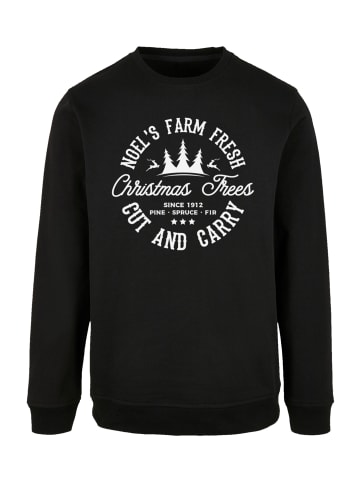 F4NT4STIC Sweatshirt Weihnachten Trees Farm Retro Sign in schwarz