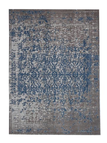 Kayoom Kurzflor Teppich Sunny 310 in beige - blau - rechteckig