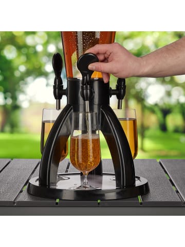 relaxdays Biersäule in Transparent/ Schwarz