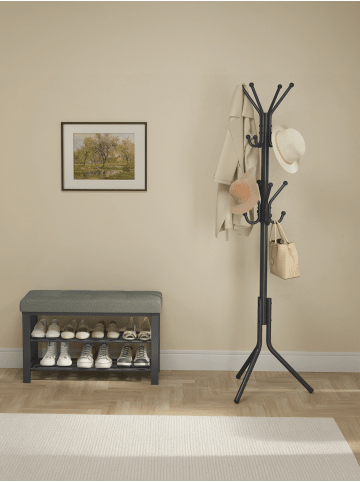 SONGMICS Garderobenständer Alan in Schwarz - (B)43 x (H)175 x (T)48 cm