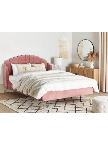 Beliani Doppelbett AMBILLOU in Rosa - (W) 197 x (H) 126 x (L) 214 cm