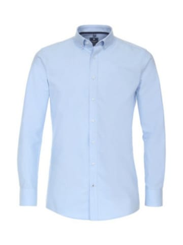 Redmond Knopfleisten Langarmshirt für Herren in blau