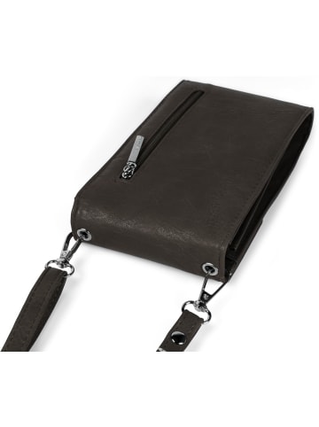 styleBREAKER Mini Handy Umhängetasche in Dunkelgrau