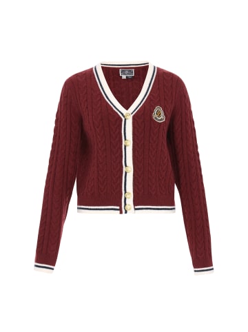 DreiMaster Maritim Cardigan in wine red navy offwhite