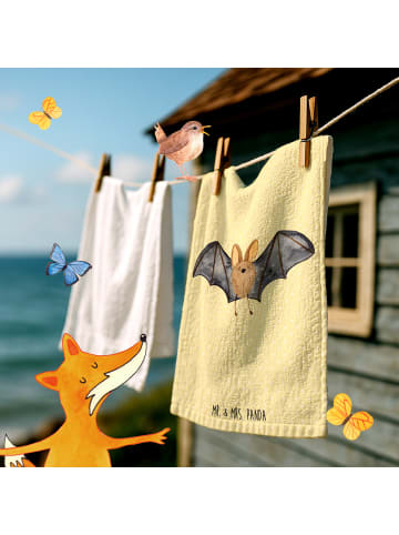 Mr. & Mrs. Panda Handtuch Gäste-WC Fledermaus Flügel ohne Spruch in Gelb Pastell