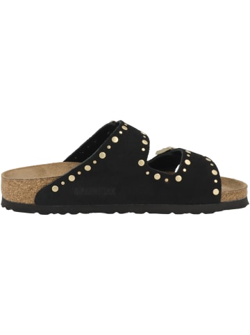 Birkenstock Sandale Arizona Rivet Veloursleder schmal in schwarz