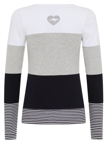 Kangaroos Longsleeve in grau-schwarz-weiß