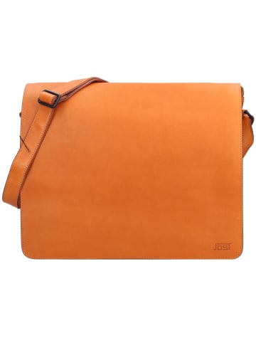 Jost Futura Umhängetasche L Leder 35 cm Laptopfach in cognac