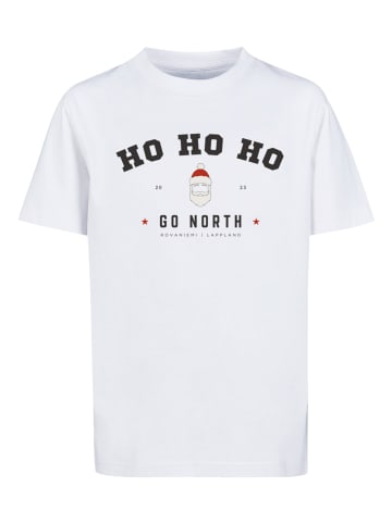 F4NT4STIC T-Shirt Ho Ho Ho Santa Claus Weihnachten in weiß