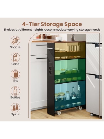 COSTWAY Nischenwagen 13cm breit schmal mit Ladestation in Andere