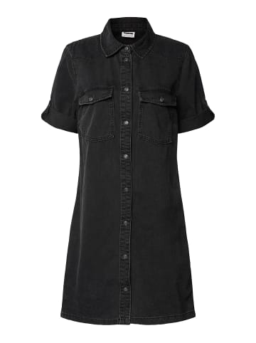 Noisy may Midi Denim Dress Modisches Kurzarm Jeans Kleid NMNEW in Schwarz-2