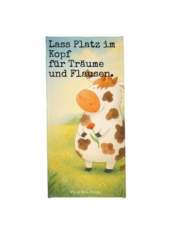 Mr. & Mrs. Panda Strandhandtuch Kuh Design mit Spruch in Weiß