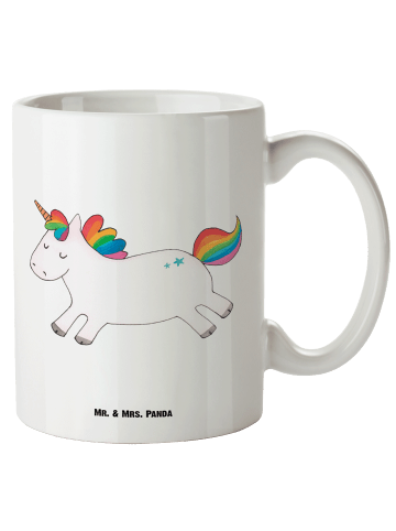 Mr. & Mrs. Panda Jumbo Tasse Einhorn Happy ohne Spruch in Weiß