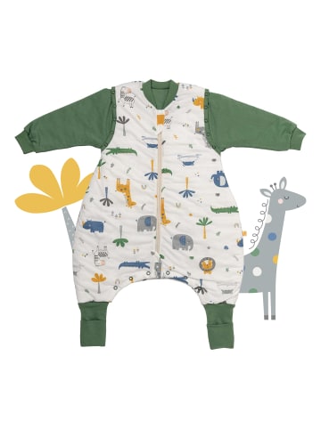 Schlummersack Schlafsack mit Füßen, umklappbaren Bündchen und Ärmeln, 1.0 TOG in Dunkelgrün