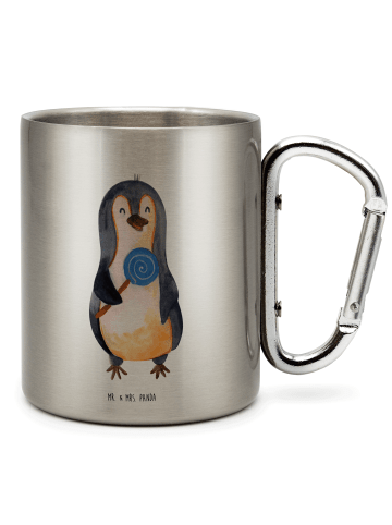 Mr. & Mrs. Panda Thermobecher Edelstahl Pinguin Lolli ohne Spruch in Silber