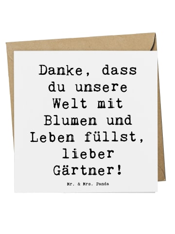 Mr. & Mrs. Panda Grußkarte Spruch Gärtner Dankeschön mit Spruch in Weiß
