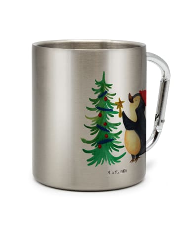 Mr. & Mrs. Panda Thermobecher Pinguin Weihnachtsbaum ohne Spruch in Silber