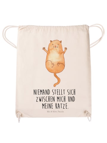 Mr. & Mrs. Panda Beutelrucksack Katze Umarmen mit Spruch in Creme