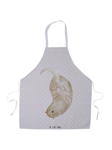 Mr. & Mrs. Panda Grill Schürze Otter Kopfüber ohne Spruch in Grau Pastell